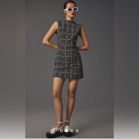 NWT Size XS  By Anthropologie MockNeck Sleeveless Seamed Dress - Picture 6 of 16